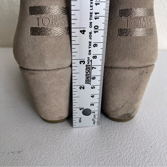 Toms desert suede booties ankle boots wedge tan size 8.5 woman’s - Picture 7 of 9